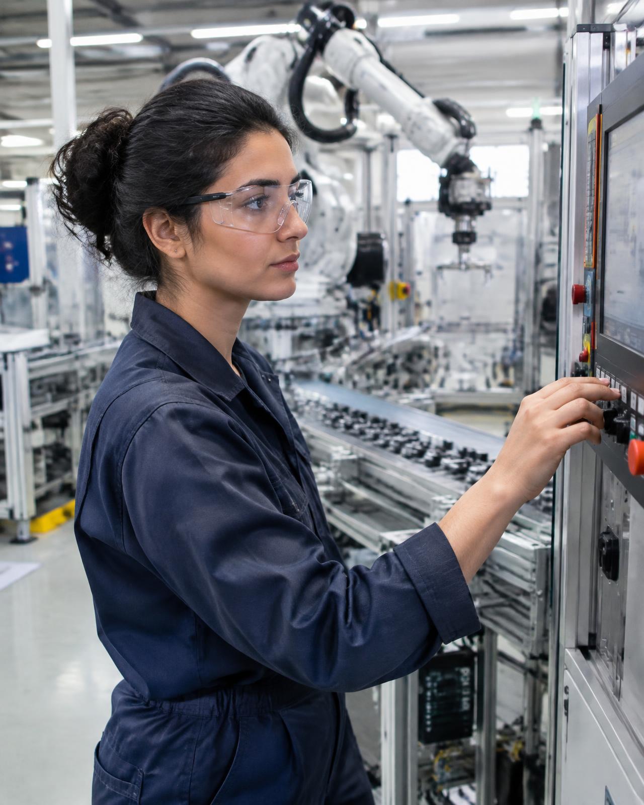 Fachkraft aus Tunesien an einer Produktionsanlage in Deutschland
