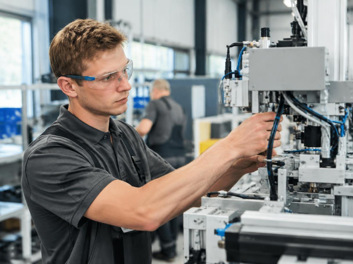 Professionnel à son nouveau poste en Allemagne